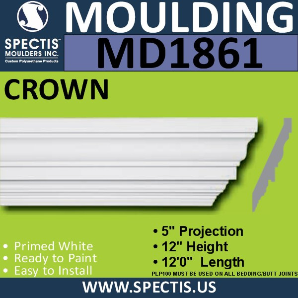 MD1861 Crown Molding Trim decorative spectis urethane
