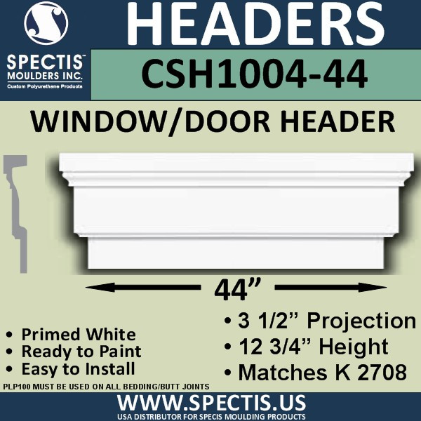 CSH1004-44 Crosshead for Window/Door 3.25"P x 12.75"H x 44"W