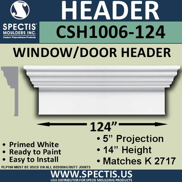 CSH1006-124 Crosshead for Window/Door 5"P x 14"H x 124"W