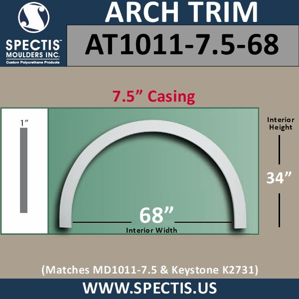 AT1011-7.5-68 Arch Top Circle 7.5" Casing Fits 68" Opening