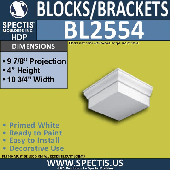 BL2554 Eave Block or Bracket 10.75"W x 4"H x 10" P