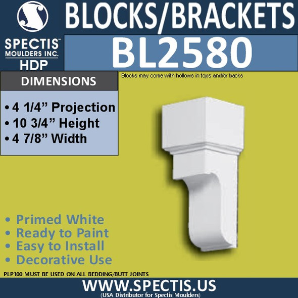 BL2580 Eave Block or Bracket 5"W x 8"H x 5" P