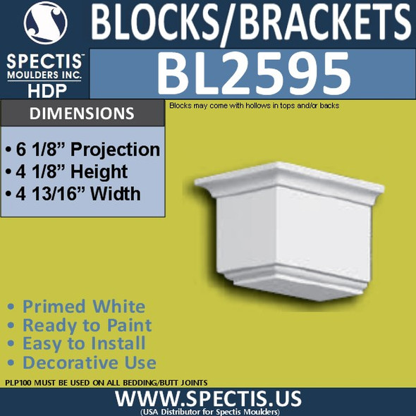 BL2595 Eave Block or Bracket 4.75"W x 4.12"H x 6.2" P