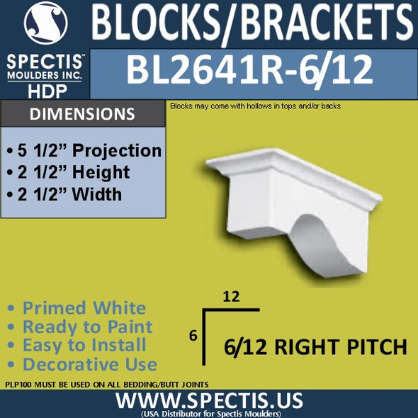BL2641R-6/12 Pitch Eave Bracket 2.5"W x 2.5"H x 5.5" P