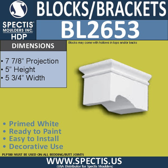 BL2653 Eave Block or Bracket 5.75"W x 5"H x 7.9" P