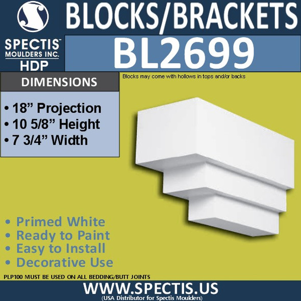 BL2699 Eave Block or Bracket 7.75"W x 10.5"H x 18" P