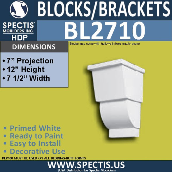 BL2710 Eave Block or Bracket 7.5"W x 12"H x 7" P