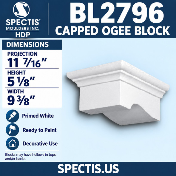 BL2796 Capped Ogee Block