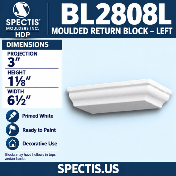 BL2808L Moulded Return Block – Left