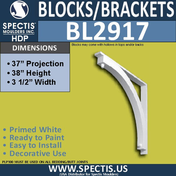 BL2917 Eave Block or Bracket 3.5"W x 38"H x 37" P