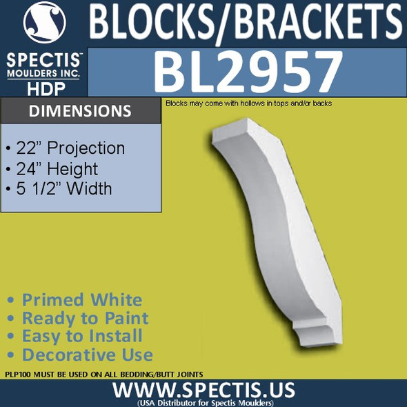 BL2957 Eave Block or Bracket 5.5"W x 24"H x 22" P