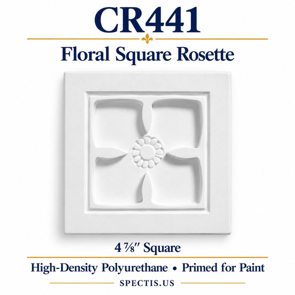 CR441 Floral Square Rosette — HDP — 4⅞″ Square