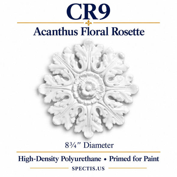CR9 Acanthus Floral Rosette — HDP — 8¾″ Diameter
