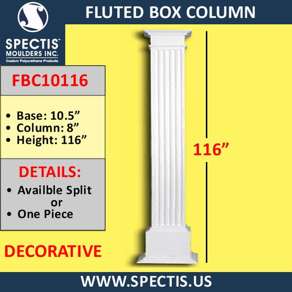 FBC10116 Fluted Box Column 8" x 116"