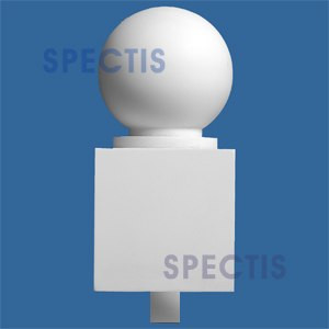 FIN111 Square with Ball top Urethane Finial 4" x 8 1/4"