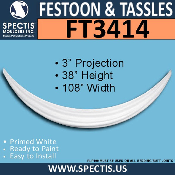 FT3414 108" x 38" Spectis Curved Urethane Festoon