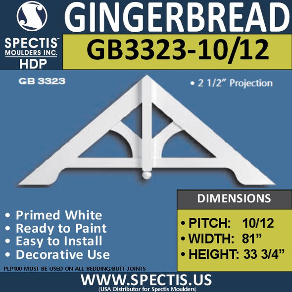 GB3323-10-12 Gingerbread Gable Trim 81"W x 33 3/4"H