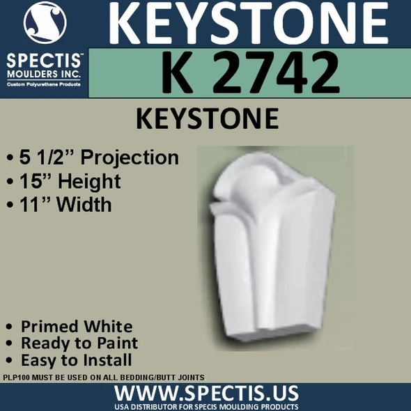 K2742 Spectis Urethane Keystone 5 1/2"P X 11"W X 15"H