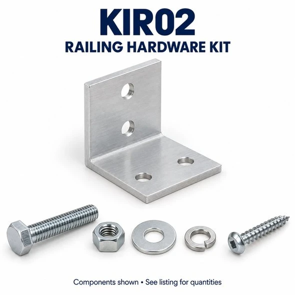 KIR02 Railing Hardware Kit – 2″ Aluminum L-Brackets — product illustration