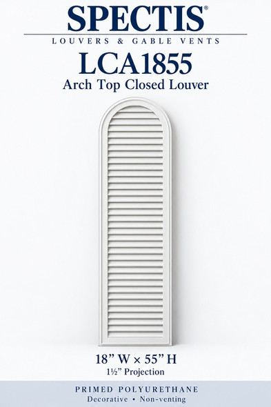 Polyurethane Arch Top Closed Louver, 18 in W x 55 in H