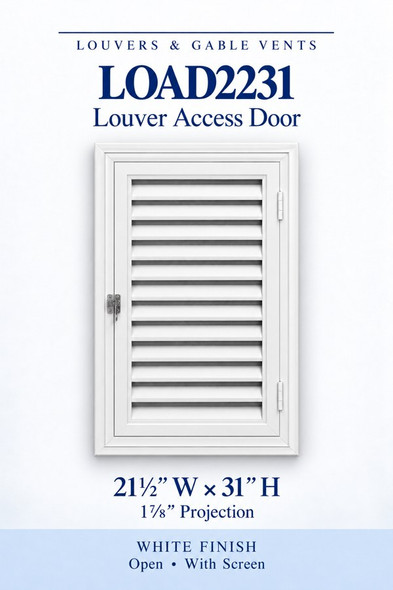 LOAD2231 Rectangular Louver Access Door — 21 1/2″ W × 31″ H — White