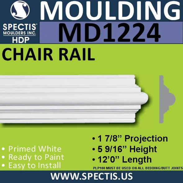 MD1224 Spectis Molding Case Trim 1 7/8"P x 5 9/16"H x 144"L