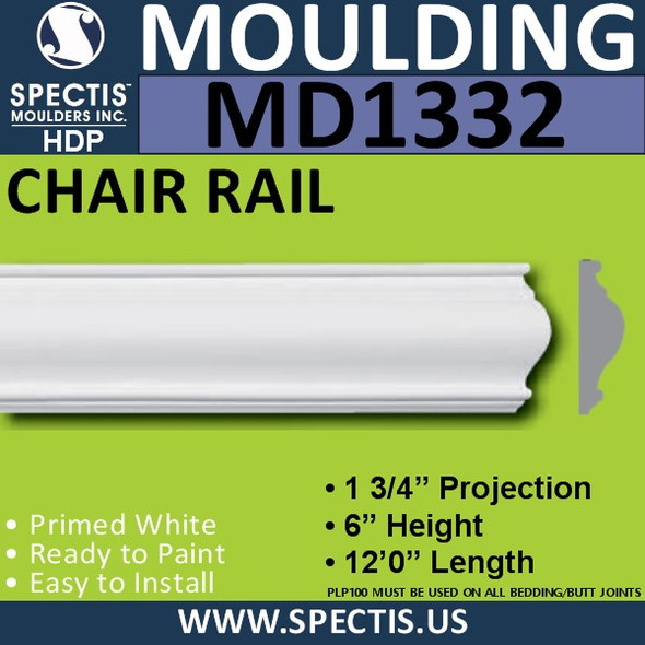 MD1332 Spectis Molding Plant on Trim 1 3/4"P x 6"H x 144"L