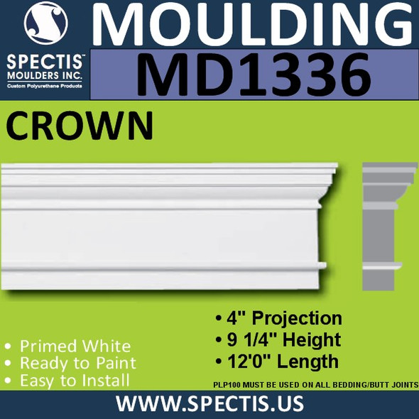MD1336 Spectis Molding Head Trim 4"P x 9 1/4"H x 144"L