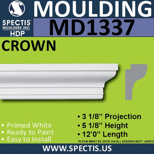 MD1337 Spectis Molding Back Band 3 1/8"P x 5 1/8"H x 144"L