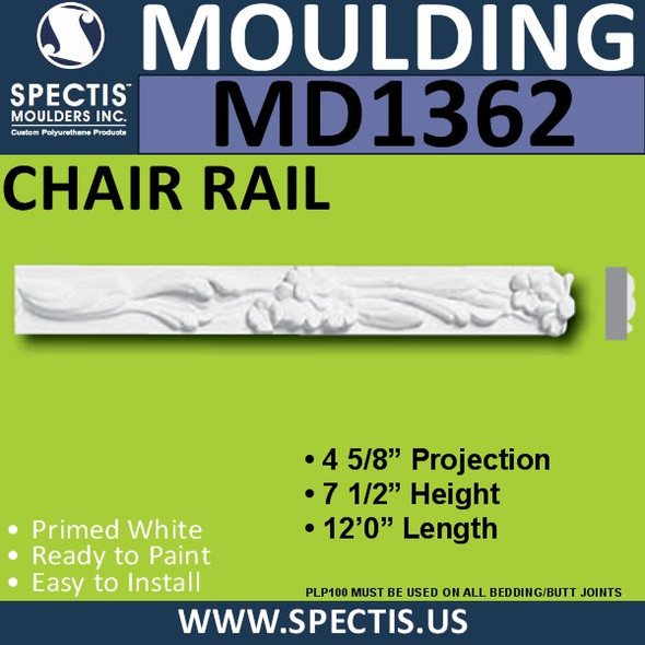 MD1362 Spectis Molding Plant On Trim 3/8"P x 1 1/4"H x 75"L
