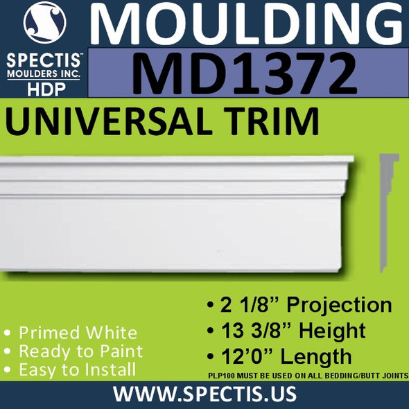MD1372 Spectis Molding Base Trim 2 1/8"P x 13 3/8"H x 144"L
