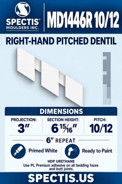 MD1446R-10-12 blue pitched dentil product card