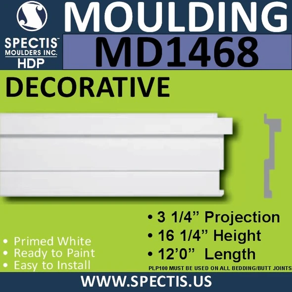 MD1468 Spectis Molding Base Trim 3 1/4"P x 16 1/4"H x 144"L