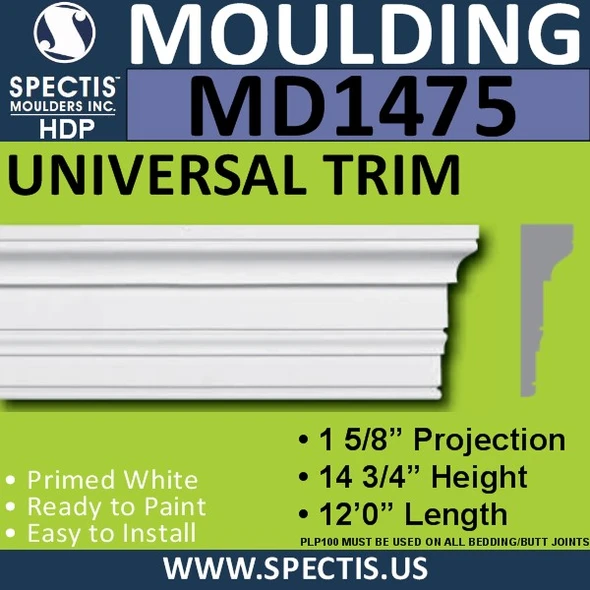 MD1475 Spectis Molding Base Trim 1 5/8"P x 14 3/4"H x 144"L