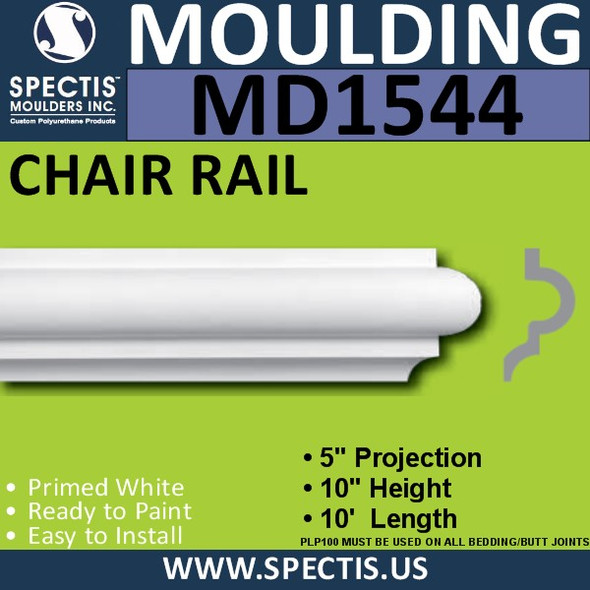 MD1544 Spectis Crown Molding Trim 5"P x 10"H x 120"L