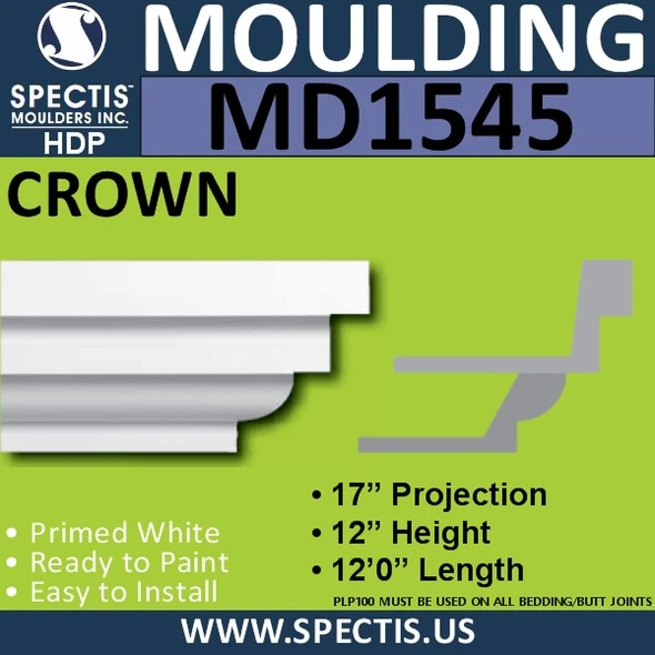 MD1545 Spectis Crown Molding Trim 17"P x 12"H x 144"L