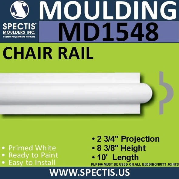MD1548 Spectis Molding Plant On Trim 2 3/4"P x 8 3/8"H x 120"L