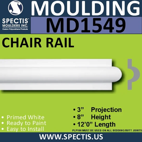MD1549 Spectis Molding Plant On Trim 3"P x 8"H x 144"L