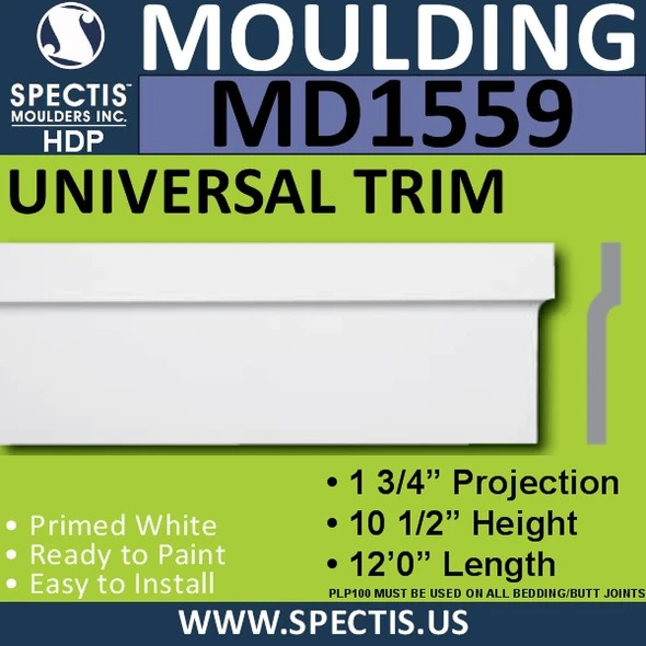 MD1559 Spectis Molding Base Trim 1 3/4"P x 10 1/2"H x 144"L