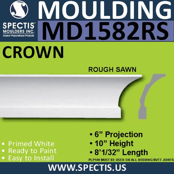 MD1582RS Spectis Crown Molding Rough Sawn 6"P x 10"H x 96"L