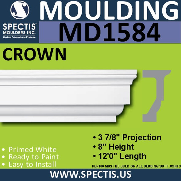 MD1584 Spectis Molding Cap Trim 3 7/8"P x 7"H x 144"L