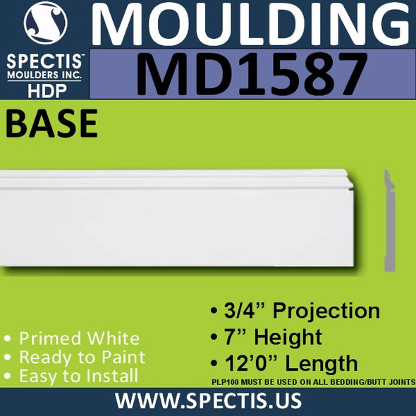 MD1587 Spectis Molding Base Trim 3/4"P x 7"H x 144"L