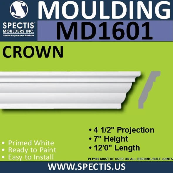 MD1601 Spectis Crown Molding Trim 4 1/2"P x 7"H x 144"L