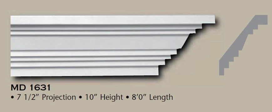 MD1631 Spectis Crown Molding Trim 7 1/2"P x 10"H x 96"L
