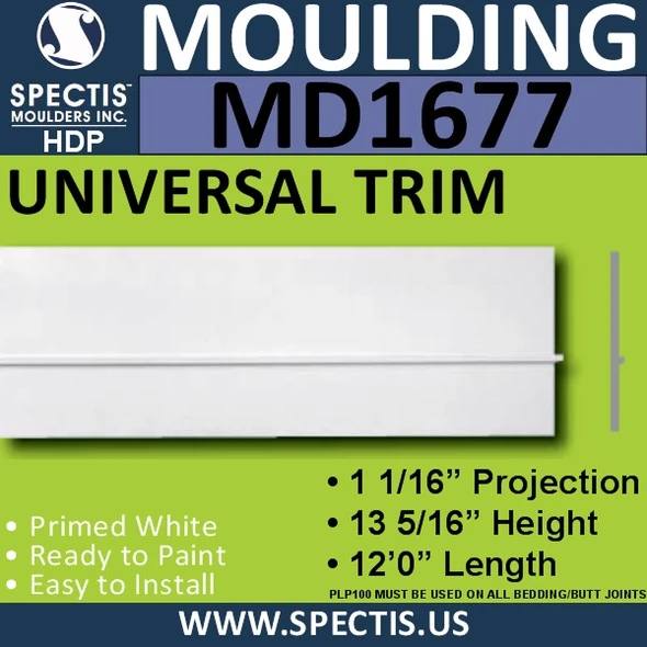 MD1677 Spectis Molding Base Trim 1 1/16"P x 13 5/16"H x 84"L