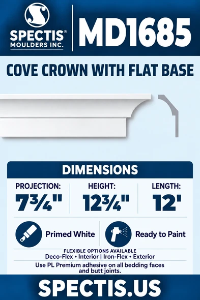 MD1685 moulding with matching side profile
