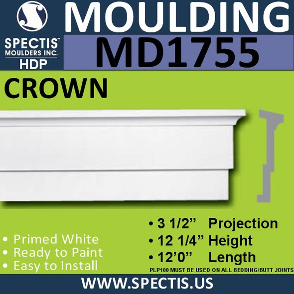 MD1755 Spectis Molding Base Trim 3 1/2"P x 2' 4"H x 144"L