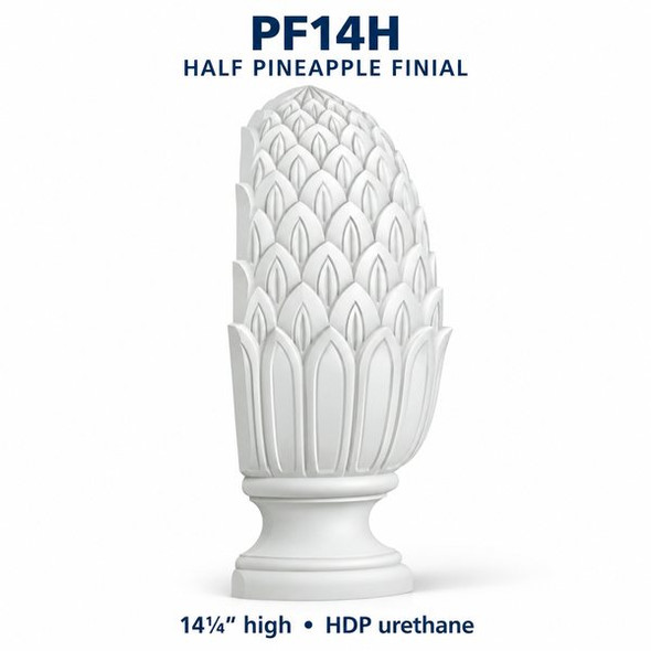 PF14H Half Pineapple Finial – 14¼″ H | HDP Urethane — product illustration