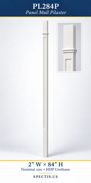 PL284P Panel Mull Pilaster – 2″ W × 84″ H – HDP Urethane