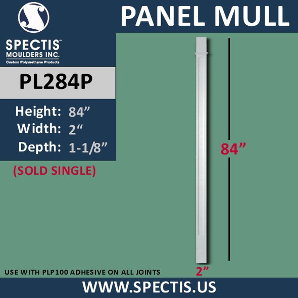 PL284P Panel Mull Pilaster from Spectis Urethane 2" x 84"